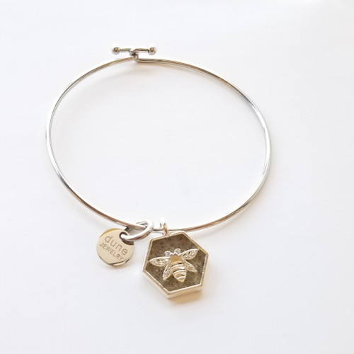 Beach Bangle Silver Custom Bee