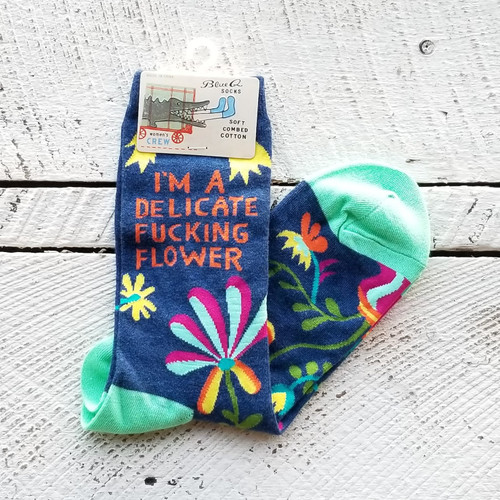 Delicate Fucking Flower Crew Socks