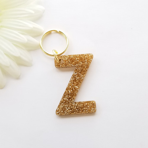 Z Glittery Letter Keychain