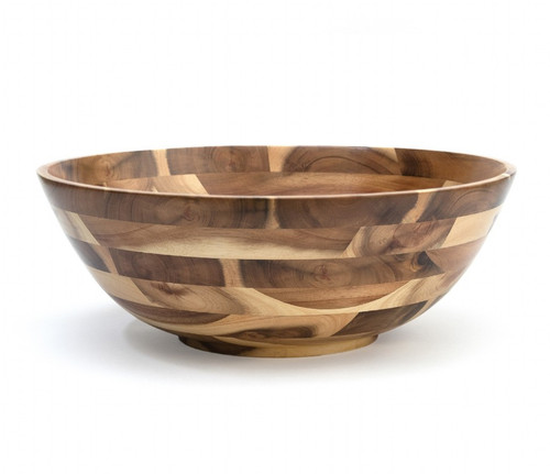 Acacia Wood Large Flared Salad Bowl
