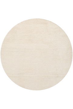 Textured Mohair Natural Round Rug - flatshot image