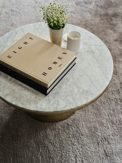 Textured Mohair Flint Round Rug by The Rug Company - roomset image