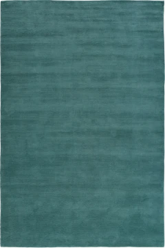 Leighton Teal Cut and Loop Stripe rug by Farrow & Ball flatshot image