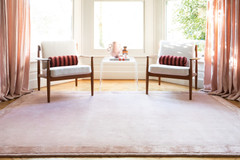 Portobello Pink Silk Border rug by Farrow & Ball landscape image