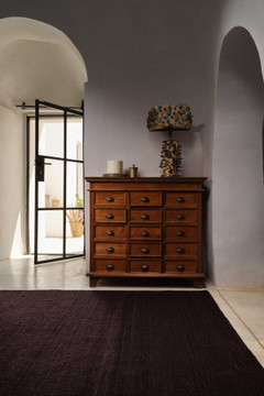 Flatweave Handcarded Wool Carob - roomset