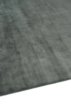 Mohair Sheared rug in Aegean, angled flatshot showing pile direction