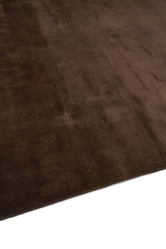 Mohair Sheared rug in Carob, angled flatshot showing pile direction