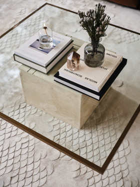 Scales Pearl Round Rug by Helen Amy Murray - insitu image
