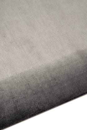 Bamboo & Wool Border Charcoal Rug - close-up image