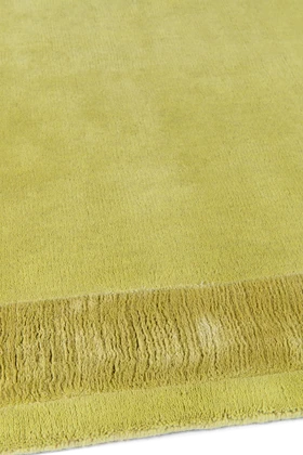 Melrose Yellow Silk Border rug by Farrow & Ball sidepile image