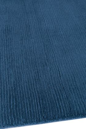 Bay Blue Cut and Loop Stripe rug by Farrow & Ball side pile image