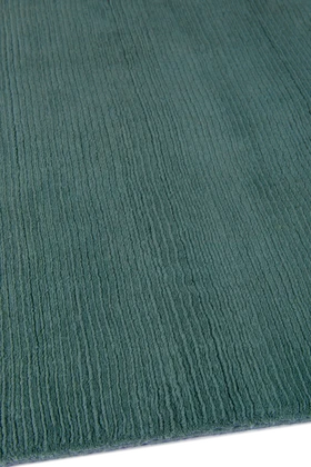 Leighton Teal Cut and Loop Stripe rug by Farrow & Ball side pile image