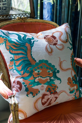 Lion Dance by Guo Pei cushion insitu