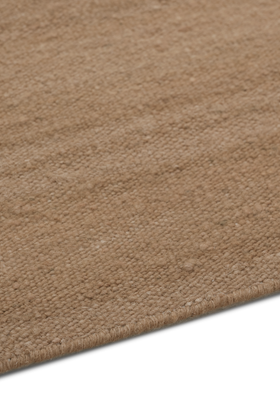 Flatweave Handcarded Wool Camel - sidepile