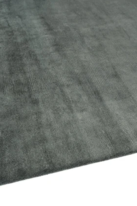 Mohair Sheared rug in Aegean, angled flatshot showing pile direction