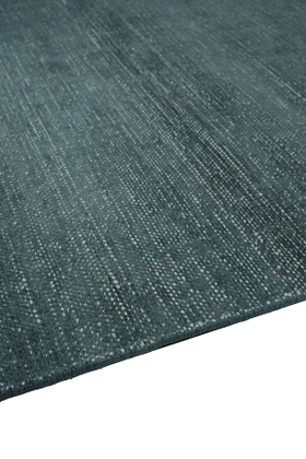 Vara rug in Aegean, corner detail showing pile texture