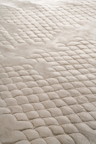 Scales Pearl Round Rug by Helen Amy Murray - close-up image