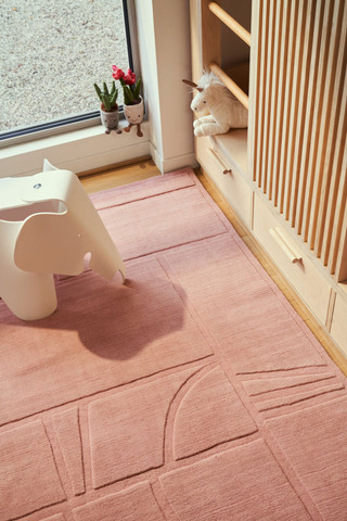 Edo Blush Rug by The Rug Company - roomset top view image