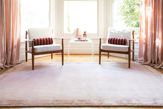 Portobello Pink Silk Border rug by Farrow & Ball landscape image