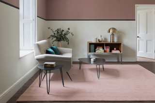 Portobello Pink Cut And Loop Stripe rug by Farrow & Ball landscape image