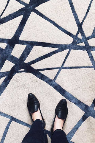 Channels Indigo Runner by Kelly Wearstler - rug from above view