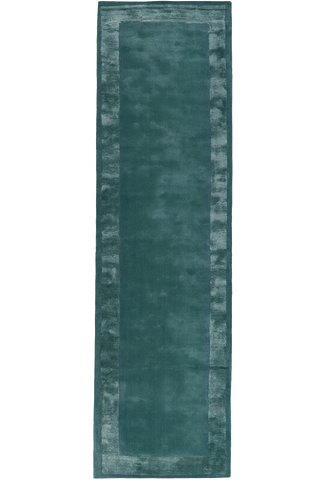 Leighton Teal Silk Border Runner by Farrow & Ball