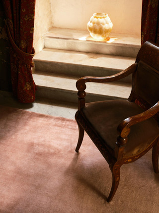 The Rug Company Mohair Sheared rug, Orchid colourway, in a period-style interior