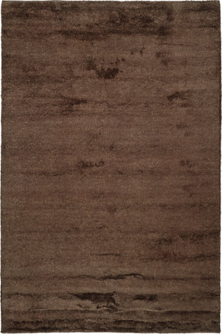 Mohair Shag rug in Carob, full flatshot view
