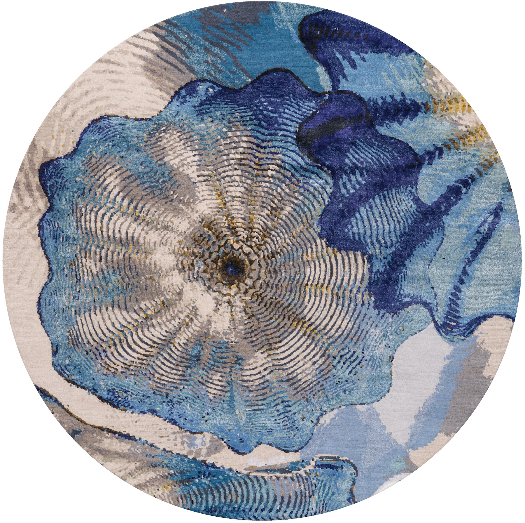 Rosette by Chihuly Round Rug - flatshot white