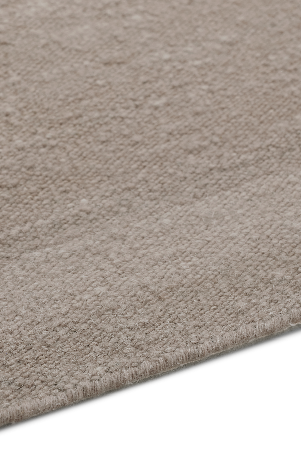 Flatweave Handcarded Wool Bone - sidepile