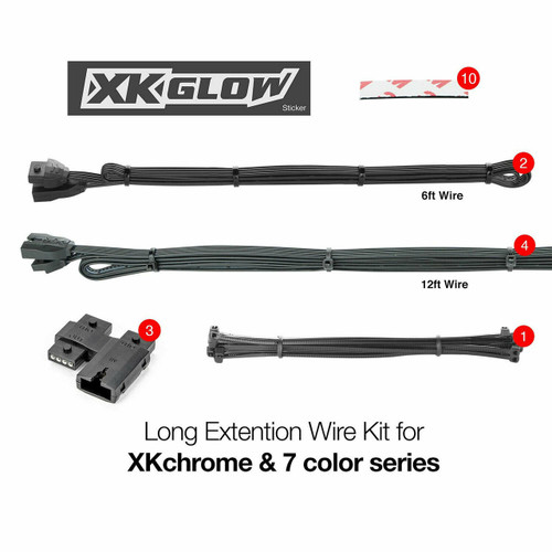 XKGlow Xkglow Xk-4P-Wire-Kit-Car Car Extension Wire Kit For Xkchrome/7 Color Series 