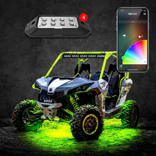 XKGlow Xk Glow Xk-Rock-Sta 4Pc. Multicolor Led Rock Light Kit For Jeep Wrangler Jk 