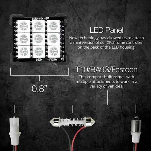 XKGlow Xkglow Xk-Bulb-Panel T10 / Ba9s / Festoon Wireless Led Dome Light Bulb Kit 