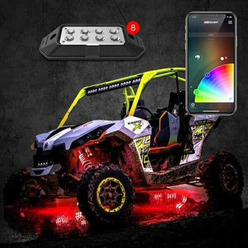 XKGlow Xk Glow Xk-Rock-Adv 8Pc. Multicolor Led Rock Light Kit For Jeep Wrangler Jk 
