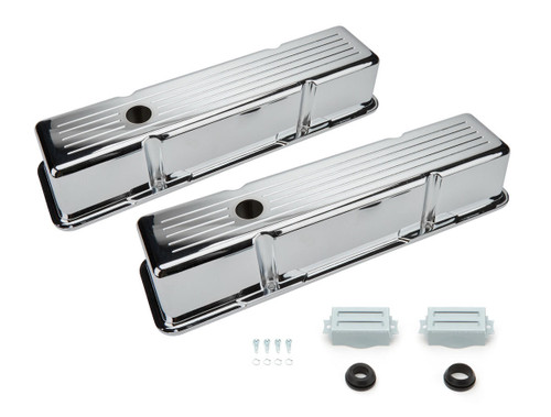 RACING POWER CO-PACKAGED Racing Power Co-Packaged Sbc Aluminum Valve Cover Chrome Ball Milled Pair 