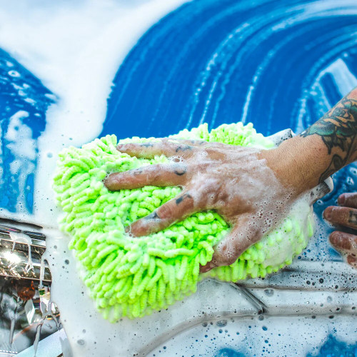 The Rag Company Chenille Knobby Wash Mitt - Lime Green