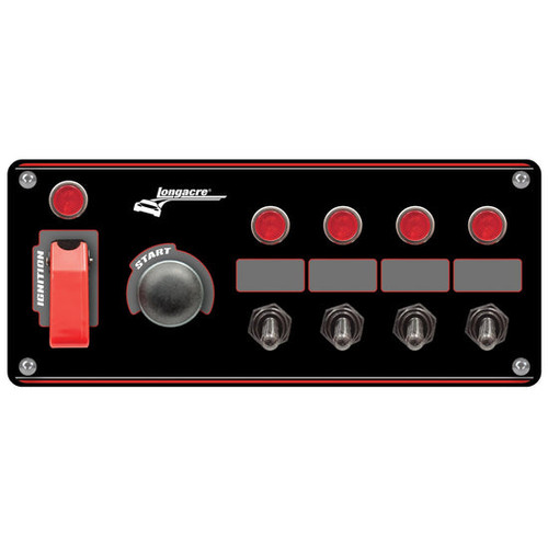 Longacre Flip-Up Start/Ignition Panel With 4 Accessory & Pilot Lights