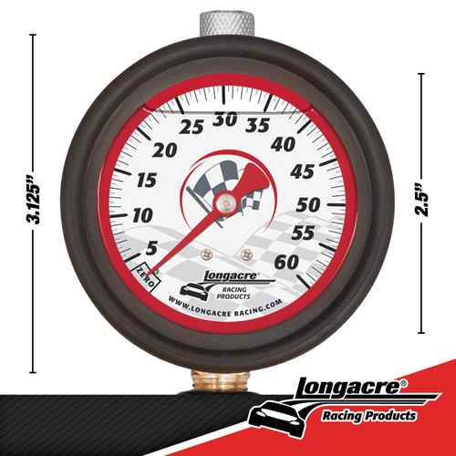 Longacre Liquid Filled 2-1/2" Gid Tire Gauge - 0-60Psi Longacre Liquid Filled 2-1/2" Gid Tire Gauge - 0-60Psi