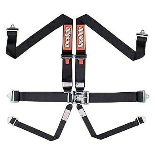 Racequip Black Latch & Link 6-Point Harness