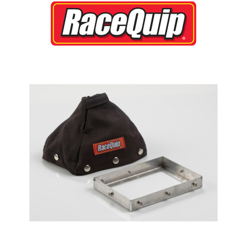 Racequip Racecar Fire-Retardant Shifter Boot W/ Mounting Base Plate Std Height Black