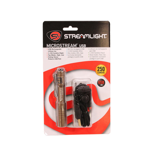  Streamlight 66608 MicroStream® Rechargeable USB LED Pen Light W/ Clip COYOTE 