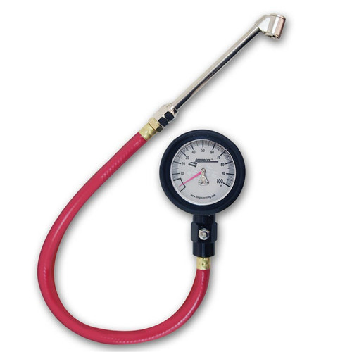  Longacre 52063 Deluxe 2 ½" GID Tire Gauge 0-100 by 1 lb with 'Foot' Valve 