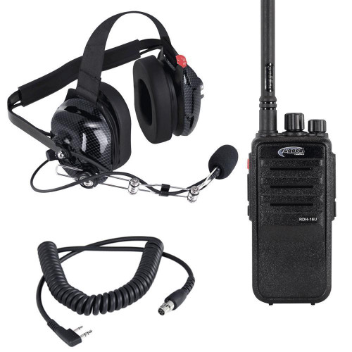  Rugged Radios Crew Chief H42 Spotter Headset And Rugged Handheld Radio Package - Rdh Digital Uhf 