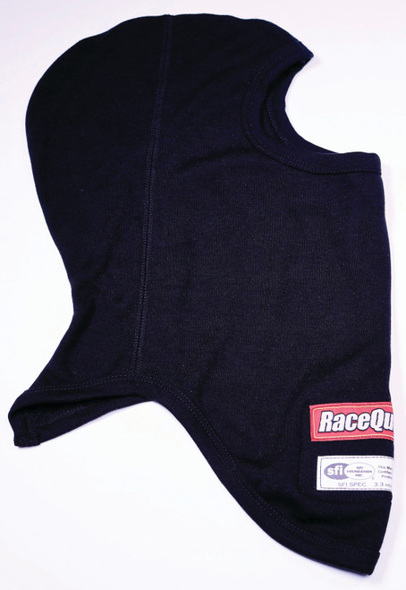Racequip Double Layer Fire Retardant Black Balaclava - Sfi 3.3