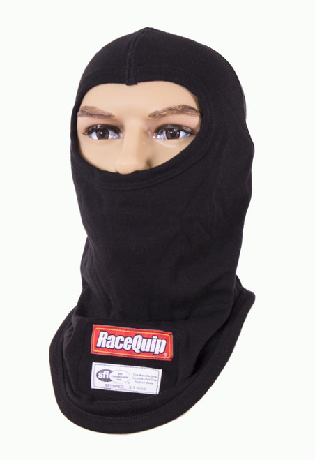 Racequip Black Single Layer Head Sock - Sfi 3.3 Approved