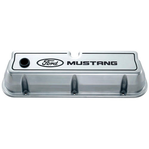 FORD Ford 302-030 Die Cast Alm Valve Cover Set w/Mustang Logo 