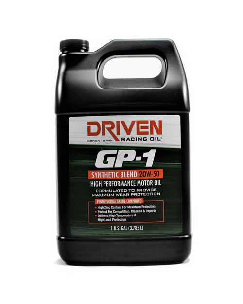  Driven Racing Oil 19508 GP-1 Synthetic Blend 20w50  1 Gallon Jug 