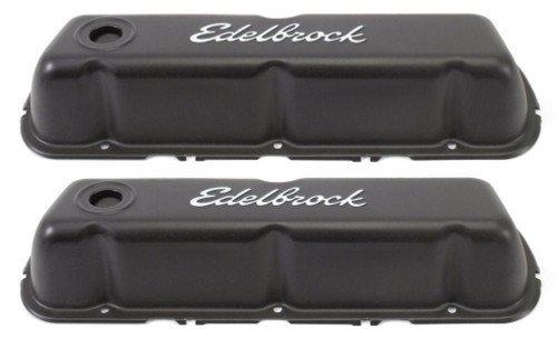 EDELBROCK Edelbrock 4603 Valve Cover Kit SBF Signature Series Black 