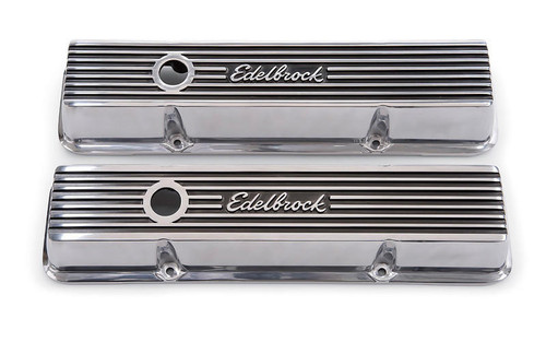 EDELBROCK Edelbrock 4262 Valve Cover Kit Elite II Series SBC Short 