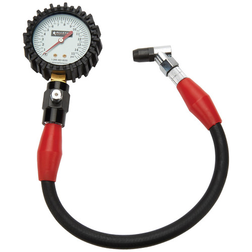  Allstar Performance ALL44056 Tire Pressure Gauge 0-15 PSI 2-1/4in Glow 